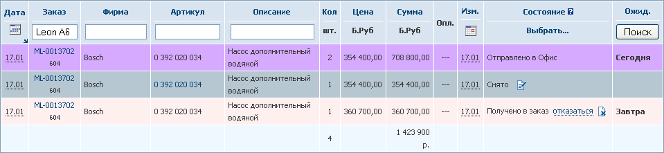 604 Leon A6, Дополнительный водяной насос, состояние заказа.png