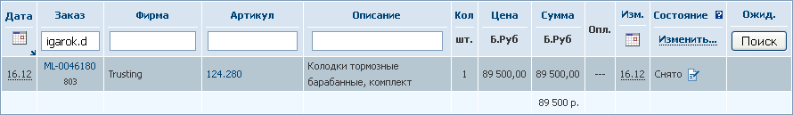 803 igarok.d. Снятие Trusting 124.280 Колодки тормозные барабанные, комплект.png